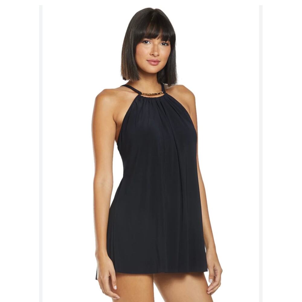 Magicsuit by Miraclesuit Parker Swim Dress Black Tummy Control Underwire 10 NWT